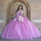 Sweetheart Pink Quinceanera Dresses Beads Off the Shoulder Sweet 16 Vestidos De 15 Anos