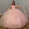 3D Flower Pink Sparkly Quinceanera Dresses Ball Gown Sleeveless Ruffles Corset For Sweet 15 Girls