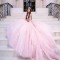 Off Shoulder Pink Sweet 16 Quinceanera Dress Appliques Lace Flowers Princess Party Gown