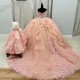 Princess Pink Quinceanera Dresses Beaded Appliques Ball Gown Sweet 16 15 Year Old Girl Vestidos De 15 Años XV