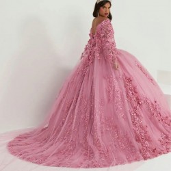 Princess Pink Quinceanera Dresses Spaghetti With Cap Lace Sequins Appliques Ball Gown Beading Vestido De 15 Anos