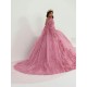 Princess Pink Quinceanera Dresses Spaghetti With Cap Lace Sequins Appliques Ball Gown Beading Vestido De 15 Anos