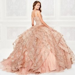 Puffy Quinceanera Dresses Spaghetti Straps Tulle Lace Appliques Ball Gowns Sweet 16 Vestidos de 15 Años