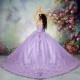 Purple Crystal Quinceanera Dresses Luxury Beading Lace Gilltering Tulle Princess Birthday Corset Floor Length