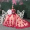 Red 3D Flowers Beading Quinceanera Dresses Off Shoulder Appliques Sparkly Crystal Sweet 16 Prom Party Gowns