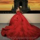 Off The Shoulder Red Evening Dress 2024 Bow Ball Gown Floor Length Sweep Train Quinceanera Dress