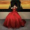 Off The Shoulder Red Evening Dress 2024 Bow Ball Gown Floor Length Sweep Train Quinceanera Dress