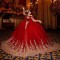 Beading Red Off the Shoulder Ball Gown Quinceanera Dress Corset Gold Lace Appliques Sweet 16 Dress