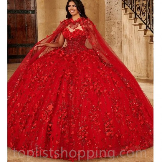 Off Shoulder Red Princess Ball Gown Quinceanera Dresses With Sweet 16 Dress Pageant Gowns