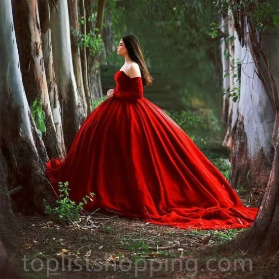 Detachable Red Quinceanera Dress 2024 Ball Gown Princess Sweet 15 16 Birthday Party Gown