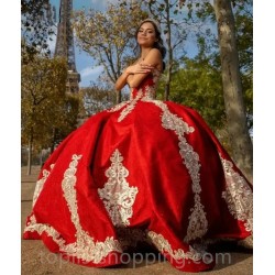 Sequins Red Quinceanera Dress 2024 Embroidery Ball Gown Lace Applique Bead Mexican Sweet 16 Vestidos De XV Anos