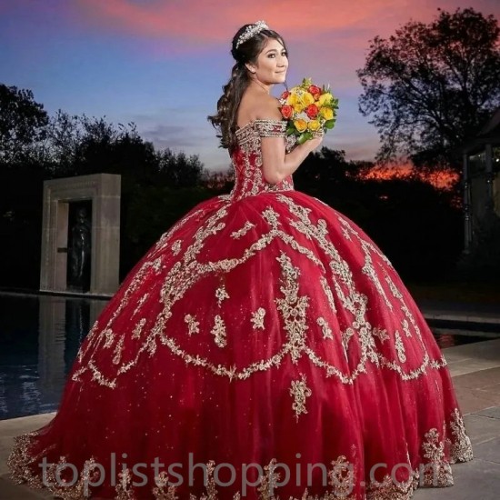 Sweetheart Red Quinceanera Dresses 2024 Birthday Party Princess Sweet 16 Gown