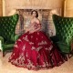 Red Shinny Beaded Lace Appliques Tulle Cape 15 Dress Quinceanera Dresses 2024 Off the Shoulder Ball Gown