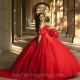 Red Shiny Sweet 16 Quinceanera Dress Off Shoulder Beads Crystal Tull Ball Gown Princess Party Birthday Dress