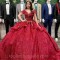 Graduation Red Sparkly Quinceanera Dresses 2024 Formal Lace Appliques Sweet 15 Dress Ball Gwon Prom Gowns