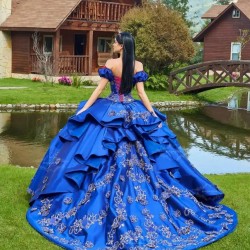 Royal Blue Quinceanera Dress 2024 Sweetheart Lace Appliques Sweet 16 Dress Vestidos De 15 Quinceañera