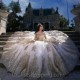 Ruffles Ball Gown Quinceanera Dresses Long Sleeve Sequined Appliques Lace Corset Vestidos De 15 Años