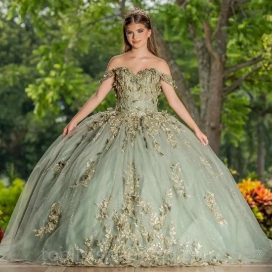 Sage Green Sweetheart Quinceanera Dress Princess Ball Gown Sweet 16 Party Vestidos 15 De XV An