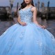 Off The Shoulder Sky Blue 16 Quinceanera Dresses Party Dress Crystal Beading Ball Gown vestidos de 15 Gowms