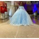 Off The Shoulder Sky Blue Charro Quinceanera Dresses Ball Gown Appliques Pearls Mexican Sweet 16 Dresses 15 Anos