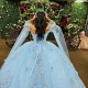 Sweet 16 15 Birthday Dress Sky Blue Off Shoulder Ball Gown Quinceanera Dresses Pageant Vestido De 15 Anos