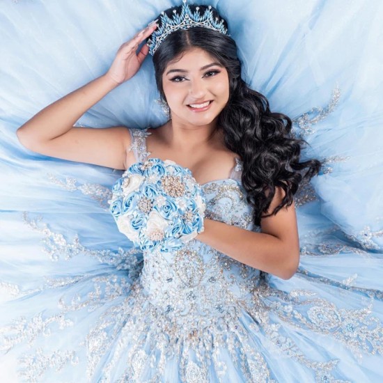 Off Shoulder Sky Blue Princess Quinceanera Dress 2024 Appliques Lace Beads With Cape Party Sweet 16 Gown Vestidos De 15 Años