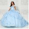 Sky Blue Quinceanera Dresses 2024 Ball Gown 3D Floral Lace Appliques Beads Sequined Vestidos De 15 Años