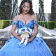 Princess Sweet 16 Years Girl Birthday Party Dresses Sky Blue Quinceanera Dresses