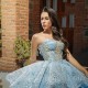 Sweetheart Sky Blue Quinceanera Dress Off Shoulder Princess Prom Ball Gown