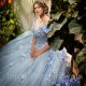 V-Neck Sky Blue Ball Gown Quinceanera Dresses Off The Shoulder Appliques Lace Flowers Vestido De 15 Anos Sweet 16