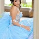 Sky Blue With Big Bow Sky Blue Quinceanera Dresses Ball Gown Sleeveless 3D Butterfly Tull Vestidos De 15 Años