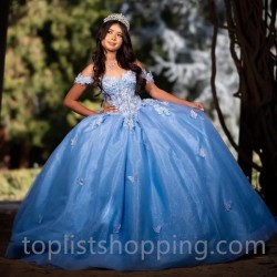 Sky Blue vestidos de 15 años Luxury Quinceanera Dress 2024 Applique Bow Tull Princess Ball Gowns