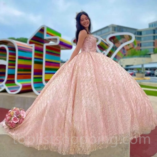 Stylish Ball Gown Quinceanera Dress 2024 Tulle Beading With Jacket Long Pink Sleeveless Party Dress