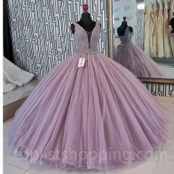 Sweet 16 Quinceanera Dresses Beaded Sequined Crystals Sexy Sweetheart Pageant Dress Mexican Girl Birthday Gown