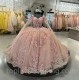 Sweetheart Ball Gown Quinceanera Dress Long Sleeve Beaded Appliques Party Gowns Vestidos De 15 Anos