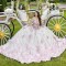 Sweetheart Shiny Quinceanera Dresses Beads 3D Flowers Graduation Dress Sweet 16 Gown Vestidos De 15 Años