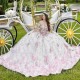 Sweetheart Shiny Quinceanera Dresses Beads 3D Flowers Graduation Dress Sweet 16 Gown Vestidos De 15 Años