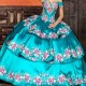 Tiffany Blue Quinceanera Dresses 2024 Matte Satin Off Shoulder With Train Princess Layers