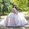 V-Neck Corset Quinceanera Dresses Lace Appliques Beads Off The Shoulder For Girls Ball Gown