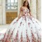 Off The Shoulder White Quinceanera Dress Ball Gown Organza Appliques Embroidery Mexican Sweet 16 Prom 15 Anos