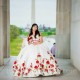 V Neck White Quinceanera Dresses 2024 With Red Flower Embroidery Ball Gown Princess Vestidos De Party Dresses