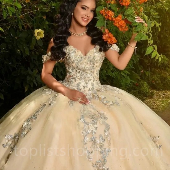 Sweetheart Yellow Quinceanera Dresses 2023 Lace Applique Tulle Ball Gown