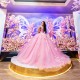 Off Shoulder Pink 15 Dresses Sweetheart Neck Quince Dress With Butterfly