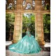 Off Shoulder Tiffany Blue Quinceanera Dress Lace Appliques Sweetheart Neck Sweet 15 Gowns