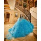 Ruffled Blue Quinceanera Dress Crystal Sweetheart Neck Sweet 15 Gowns