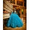 Ruffled Blue Quinceanera Dress Crystal Sweetheart Neck Sweet 15 Gowns