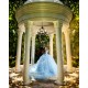 Ruffled Sky Blue Quinceanera Dress Off Shoulder Sweetheart Neck Sweet 15 Gowns