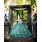 Sleeveless Green Quinceanera Dress Sweetheart Neck Sweet 15 Gowns With 3D Flowers