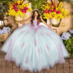 Sleeveless Lilac Quinceanera Dress Lace Appliques Strapless 15 Dresses