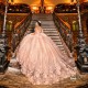 Sleeveless Pink Quinceanera Dress Sweetheart Neck 15 Dresses With 3D Flowers